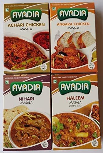 Avadia nonveg Combo(Angara Chicken Masala, Achari Chicken Masala, Nihari Masala, Haleem Masala)-50gm