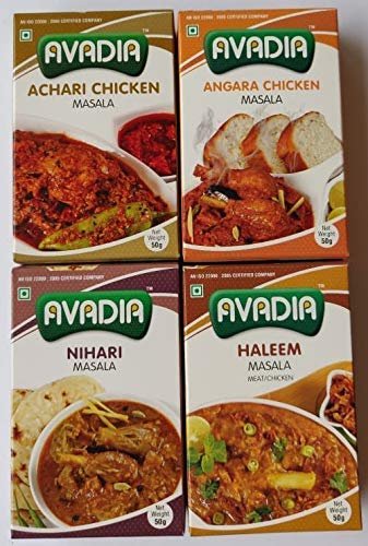 Avadia nonveg Combo(Angara Chicken Masala, Achari Chicken Masala, Nihari Masala, Haleem Masala)-50gm