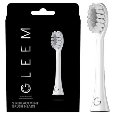 Gleem Toothbrush Refill Head, 2 Count, White, 2 Count
