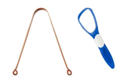 Copper Tongue Cleaner Scrapers Flexible Comfortable Design For Men and Women Perfect Quality Pack of 4 Pcs + + Free - Free 1 Piece Plastic Tongue Cleaner Extra