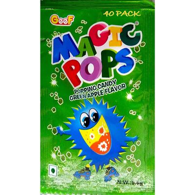 Gee.ef Magic Pops Popping Candy, Lemon Flavor, 5 G X 40 Pouches, 200 Gm