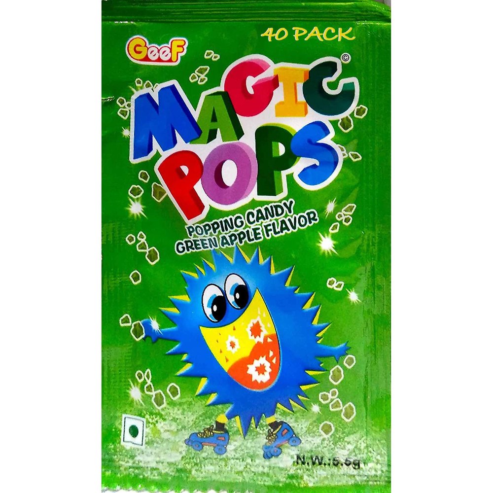 Gee.ef Magic Pops Popping Candy, Lemon Flavor, 5 G X 40 Pouches, 200 Gm