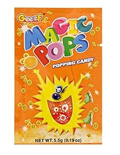 Gee.ef Magic Pops Popping Candy, Orange Flavor, 5 G X 40 Pouches, 200 Gm