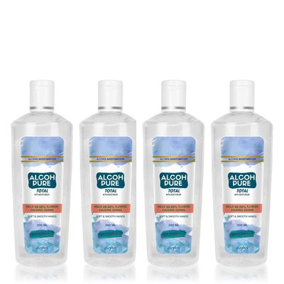 ALCOHPURE Total Hand Rub Spray, 80% Ethanol, WHO Recommended Formula, FDA Approved 200ml (Pack of 4)