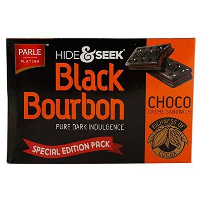 Parle Hide & Seek Black Bourbon Sandwich Biscuit - Chocolate, 300g