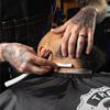 Barber Straight Razor - Stainless Steel Straight Edge Razor with 10 Derby Premium Blades (White) view 3