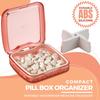 Compact Pill Box Organizer - Portable Waterproof Medicine Organizer and Daily Pill Container with Removable 4 Compartment Divider - Durable ABS Silicone Pills Case Fits Pocket and Purse, Pink view 2
