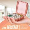 Compact Pill Box Organizer - Portable Waterproof Medicine Organizer and Daily Pill Container with Removable 4 Compartment Divider - Durable ABS Silicone Pills Case Fits Pocket and Purse, Pink view 3