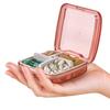Compact Pill Box Organizer - Portable Waterproof Medicine Organizer and Daily Pill Container with Removable 4 Compartment Divider - Durable ABS Silicone Pills Case Fits Pocket and Purse, Pink view 4