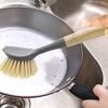 Stainless Steel Cast Iron Cleaner and Cast Iron Brush, SourceTon Stainless Steel Chainmail Scrubber and Bamboo Handle Brush for Skillet, Wok, Pot, Pan view 3