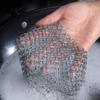 Stainless Steel Cast Iron Cleaner and Cast Iron Brush, SourceTon Stainless Steel Chainmail Scrubber and Bamboo Handle Brush for Skillet, Wok, Pot, Pan view 4