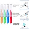 BBTO Kid 100 Pieces Interdental Manual Brush Toothpick Dental Tooth Flossing Head Oral Dental Hygiene Interdental Brush Dental Flosser Toothpick Cleaners Tool (Red, Blue, Light Green And Orange) view 3