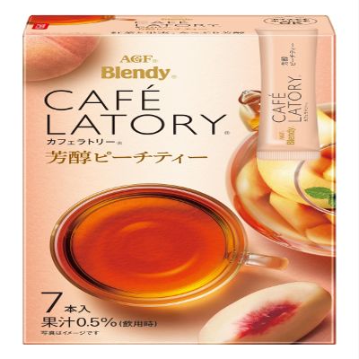 AGF Blendy Cafelatory Peach Tea Net Wt.1.60oz, 7 Sticks | Made in Japan