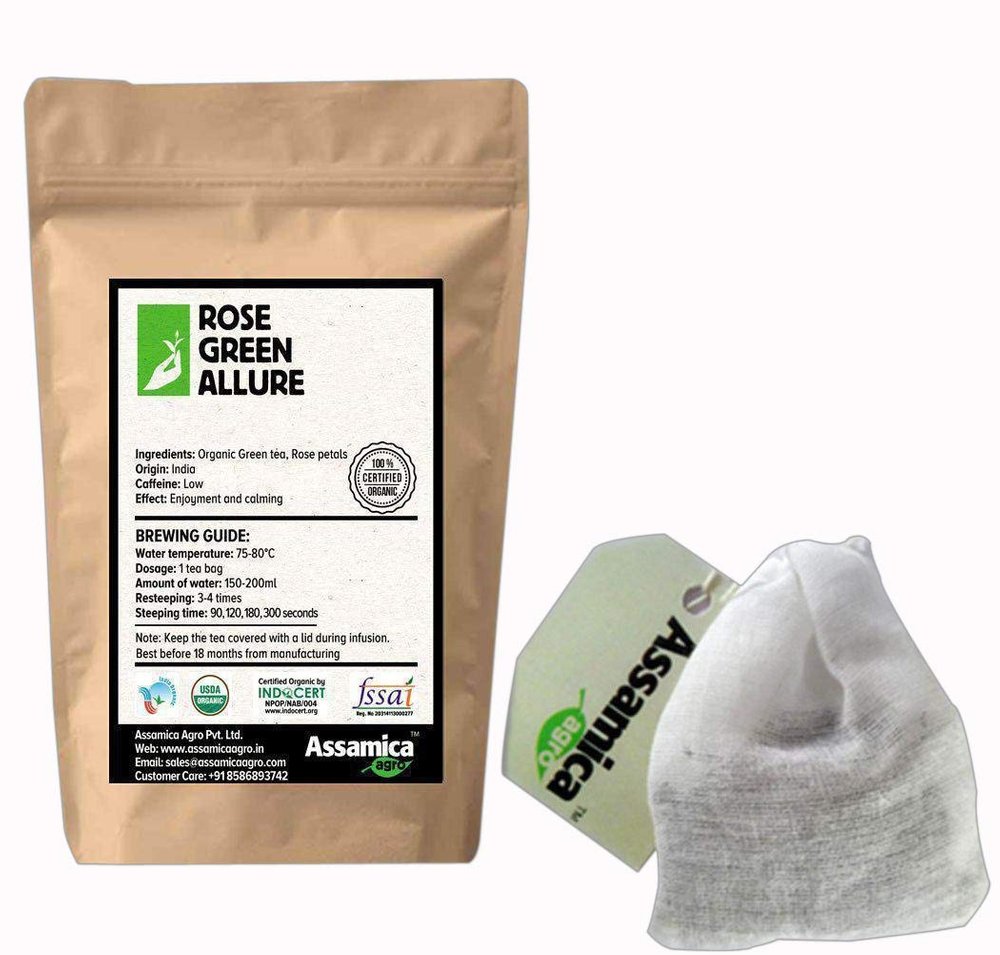 Assamica Agro Rose Green Allure - 10 Tea Bags (Pack of 1)
