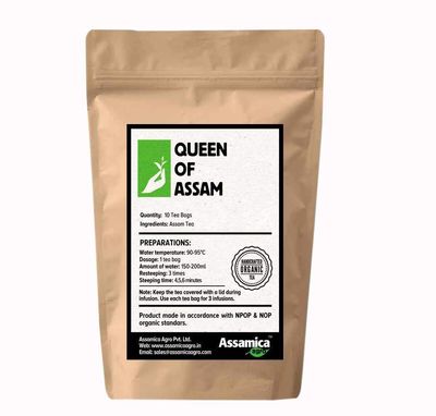 Assamica Agro Queen of Assam Tea Bags - 10 Tea Bags (Pack of 1)