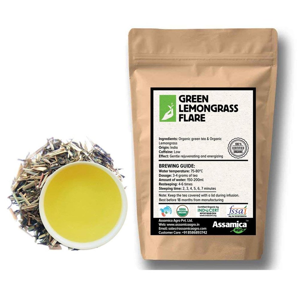 Assamica Agro Green Lemongrass Flare Tea Leaves_500g