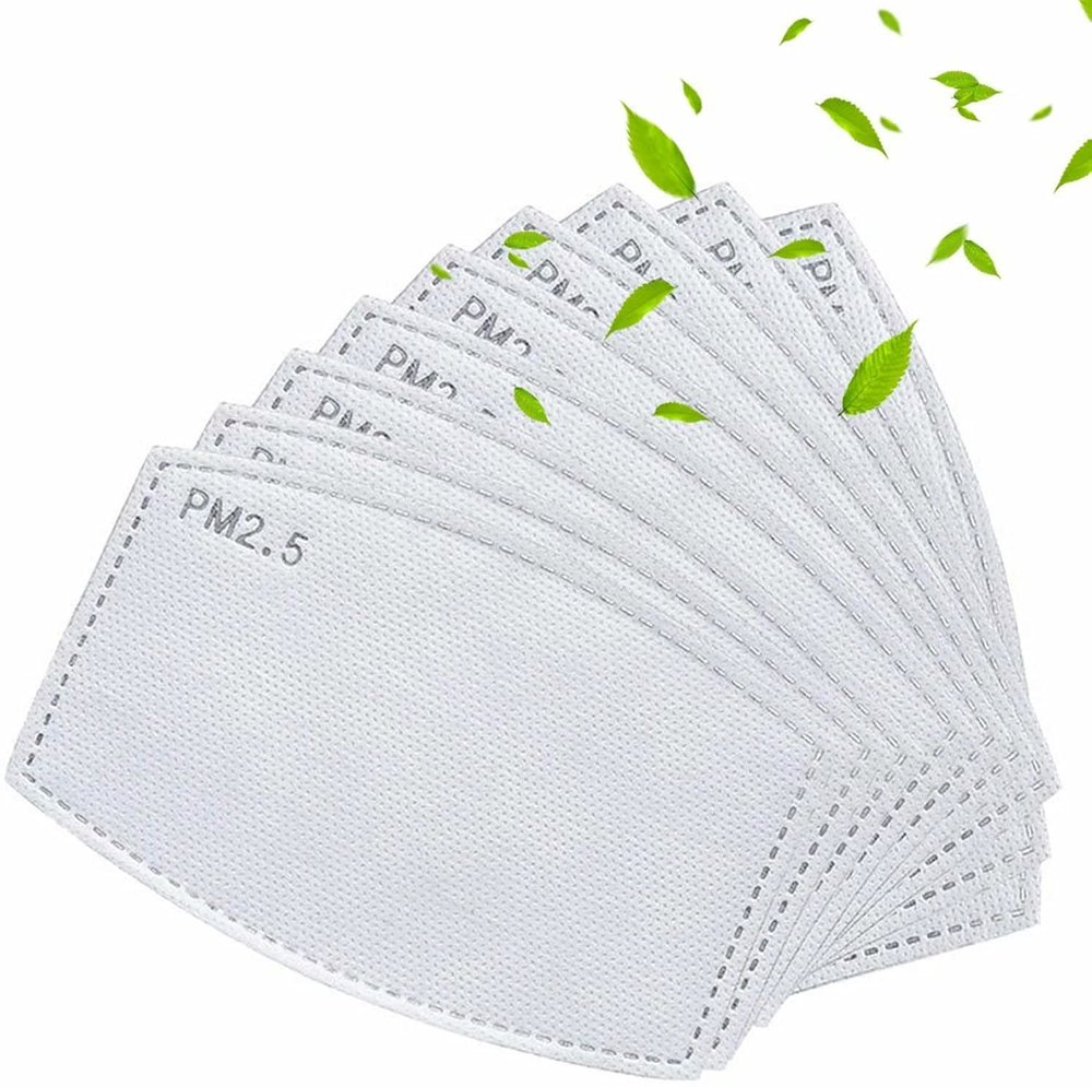 100 Pcs Adult Activated Carbon Filter Insert 5 Layers Replacement Face Filter Paper for Man and Women