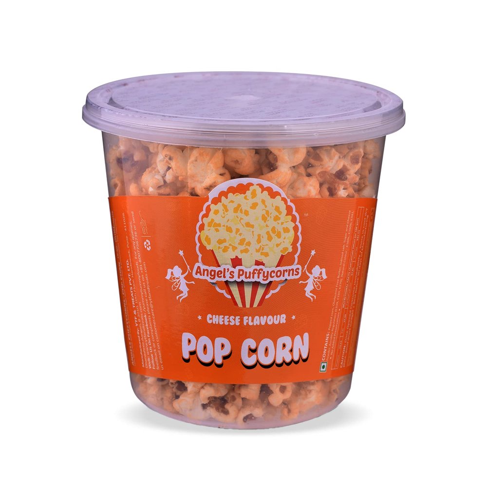Angels Puffycorns Flavoured Ready to Eat Pop Corns - Cheese Flavour - Pack of 4 Units