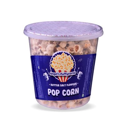 Angels Puffycorns Flavoured Ready to Eat Pop Corns - Butter Salt Flavour - Pack of 4 Units