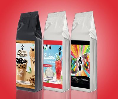 Zawaa Foods Assorted Bubble Tea Pearls  Bubble Tea, Color & Litchi Tapioca, 500g Each | Boba for Falooda, Milkshake, Smoothies & More
