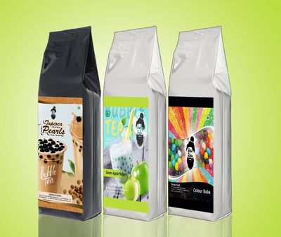 ZAWAA 500G Bubble Tea + 500G Green Apple Tapioca + Free 1 Boba Tapioca