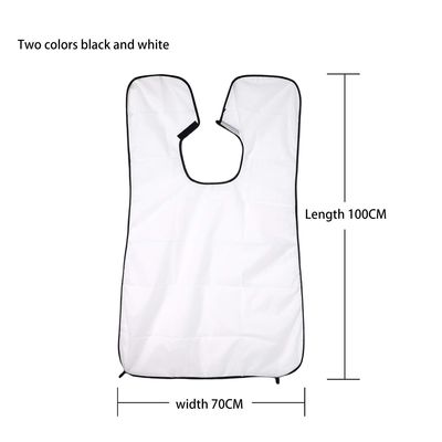 HOMMBAY Beard Apron For Shaving And Trimming With Waterproof Smooth Surface, Adjustable Hook And Loop with 2 Strong Suction Cups (White)