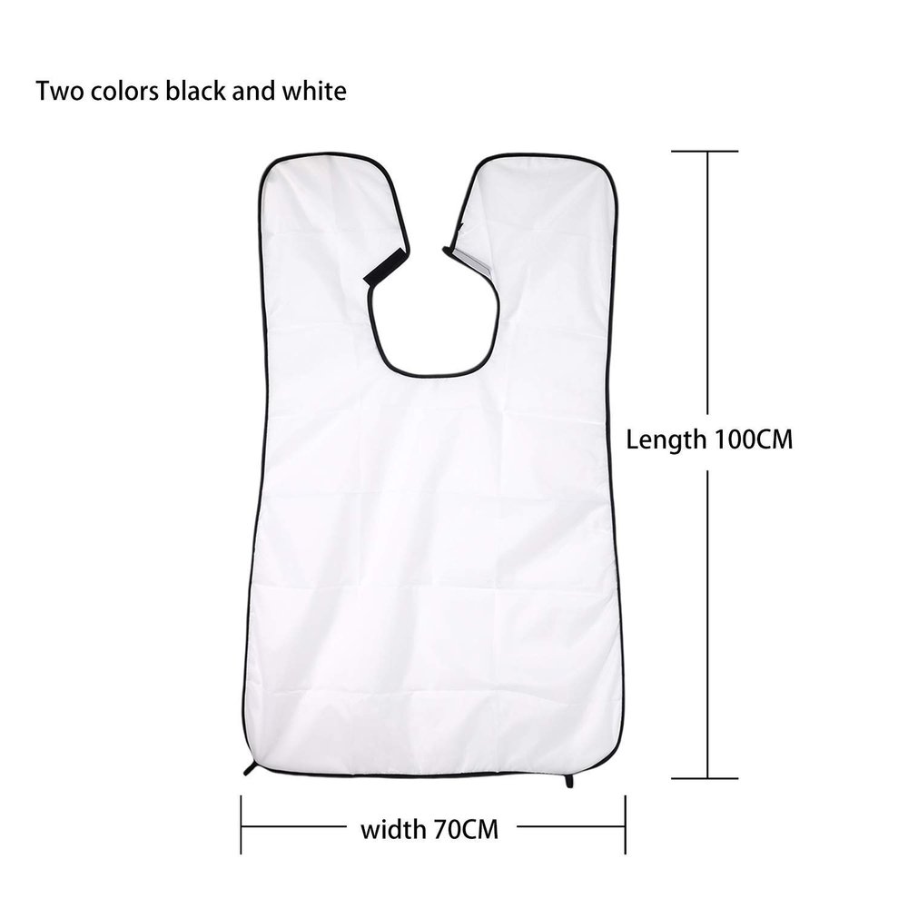 HOMMBAY Beard Apron For Shaving And Trimming With Waterproof Smooth Surface, Adjustable Hook And Loop with 2 Strong Suction Cups (White)