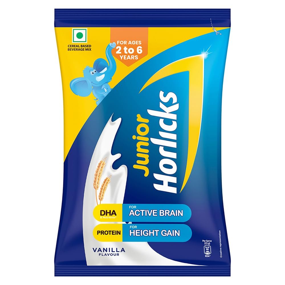 Junior Horlicks Nutrition Drink 400g, Vanilla, Nutrition for Toddlers & Young kids (2-6 years) for Supporting Growth
