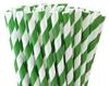 Esstraw - Printed Paper Drinking Straw - Green Stripe view 1