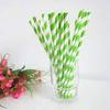 Esstraw - Printed Paper Drinking Straw - Green Stripe view 2