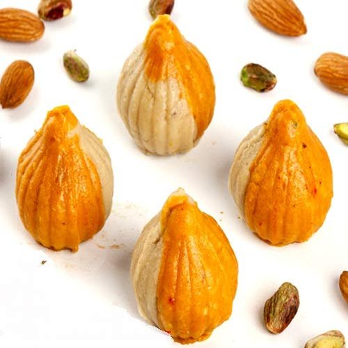 Ghasitaram Gifts Ganesha Chaturthi Gift Sweets - Ghasitaram's Sugarfree Mango Twin Mawa Modaks 400 GMS