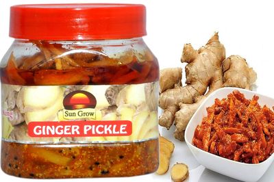 SUN GROW Food Homemade Ginger Pickle, Traditional Punjabi Flavor, Tasty & Spicy 500gm 500gm