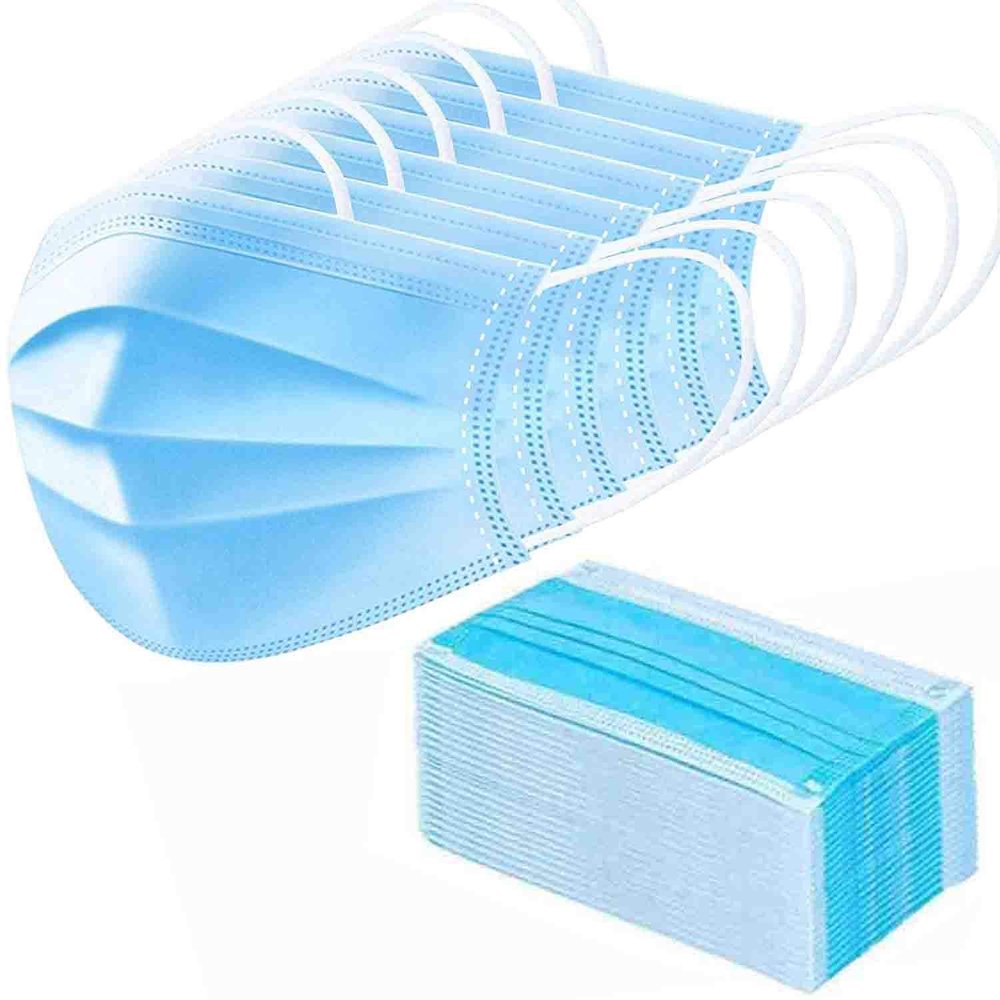 GreatDio Non Woven 3-Ply Disposable Universal Breathable Surgical Mask/Anti Pollution Mask With EarLoop (50 Pack)