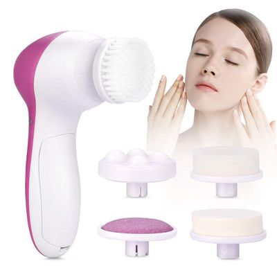 5 in 1 Face Facial Exfoliator Electric Massage Machine Care & Cleansing Cleanser Massager Kit For Smoothing Body Beauty Skin Cleaner facial massager machine for face