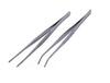 Chenshuo Long Handle Stainless Steel Straight and Curved Tweezers Nippers,Silver,2 Pieces view 1