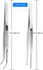 Chenshuo Long Handle Stainless Steel Straight and Curved Tweezers Nippers,Silver,2 Pieces view 3
