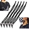 5PCS Adjustable Length Face Mask Lanyard for Adult Kids, Reusable Washable Mask Holder Hanger Extender with Safety Breakaway Clasp, Ear Pressure Relief for School Outdoor Sport, Black view 2