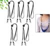 5PCS Adjustable Length Face Mask Lanyard for Adult Kids, Reusable Washable Mask Holder Hanger Extender with Safety Breakaway Clasp, Ear Pressure Relief for School Outdoor Sport, Black view 4