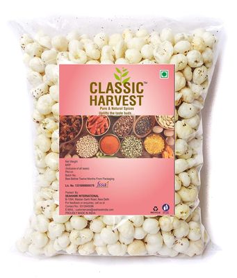 Classic Harvest Organic Lotus Seed Pop/Gorgon Nut Puffed Kernels (Phool Makhana) Fox Nut Grade - Big Size 500g