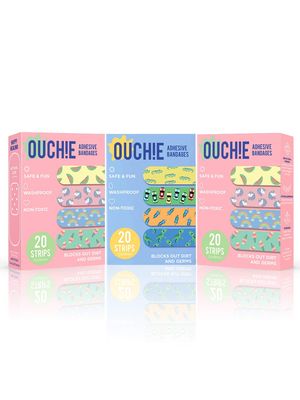 Aya Papaya Ouchie Non-Toxic Printed Bandages Combo Set Of 3 (3 X 20= 60 Pack)- (2 X Pink & 1 Blue)
