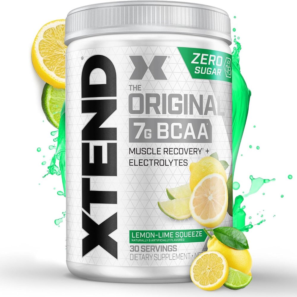 XTEND Original BCAA Powder 7g BCAA and 2.5g L-Glutamine, Sugar Free Post Workout Muscle Recovery Drink with Amino Acids for Men & Women, 30 Servings, Lemon Lime Squeeze