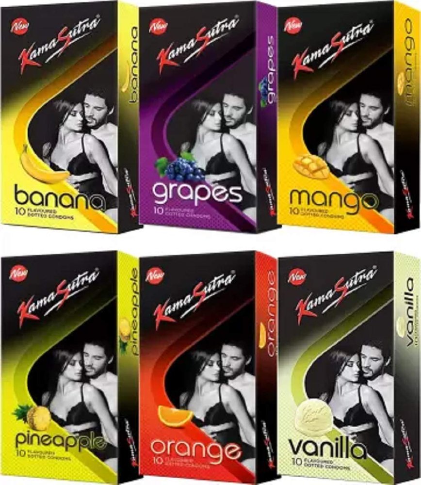 KamaSutra Honeymoon Combo With Exciting Flavours Condoms Condom (Pack of 6, 60S)