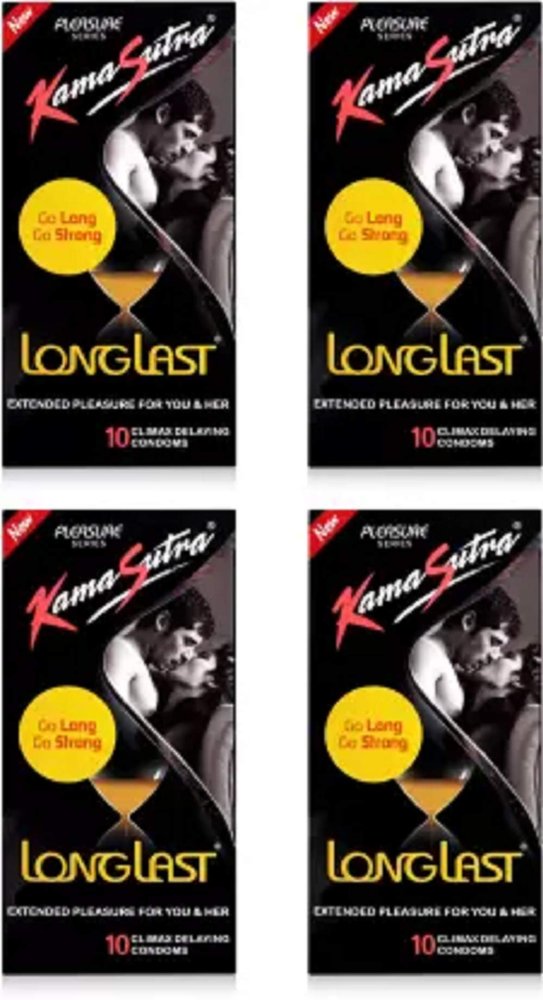 KamaSutra Long Lasting Extended Pleasure Condoms (Pack of 4, 40S) Condom (Pack of 4, 40S)