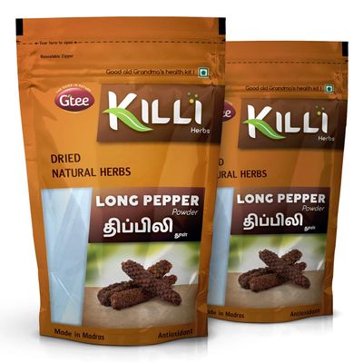 KILLI Long Pepper | Thippili | Piper longum | Pippali Powder, 100g (Pack of 2)