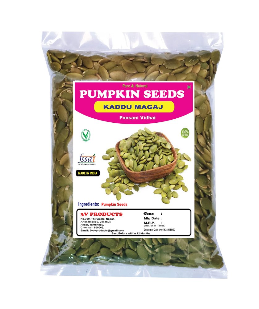 3V PRODUCTS Organic Pumpkin Seeds 200g | Kaddu Ke Beej | Poosani Vidhai without Shell For Eating