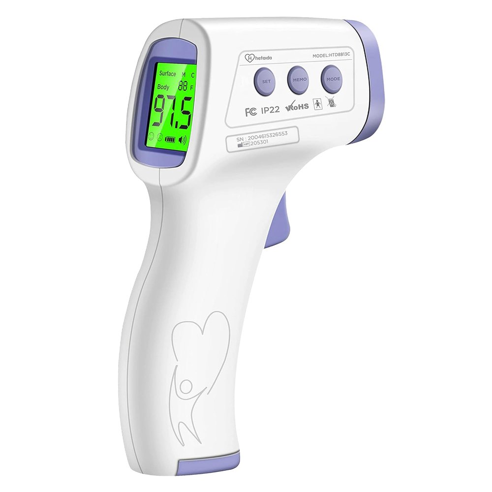 Carent hetaida Infrared Non Contact Digital Gun Thermometer with LCD Display for Infants Baby and Adults | CE & FDA Certified | 3 Years Warranty