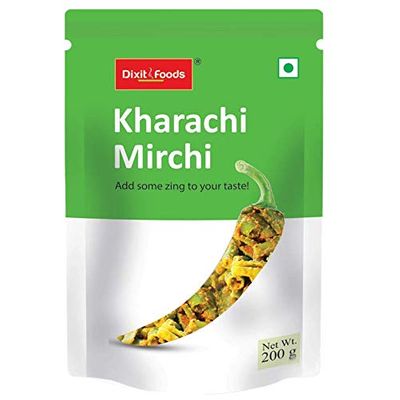 Dixit Foods Kharachi Mirchi | Ready to eat Mirchi | 200g per pack (Pack of 2)