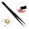 4 Pcs Multifunctional Manicure Tweezers Professional Pointed Tweezer with Rubber Embossing End for Manicure Nail Art view 2