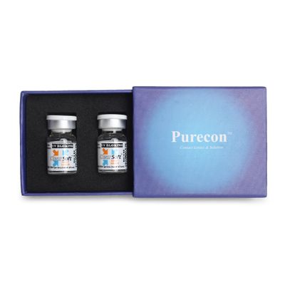 Purecon Clear Soft Blue eye lenses - Tint Soft Contact Lenses for eyes (2 Lenses/Box), with Complementary Welcome Kit