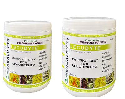 Herbal Diets Lecudyte 300gm (Mix-Fruit Flavor, Pack of 2) Perfect diet for Leucorrhea